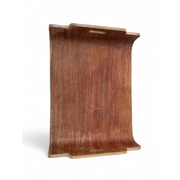 Bent Wood Stool Bench Accent Tray Ottoman Table Birdseye Maple Vanity Bench MCM - Picture 8 of 8